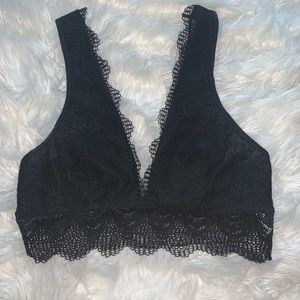 Black lace bralette cropped top
